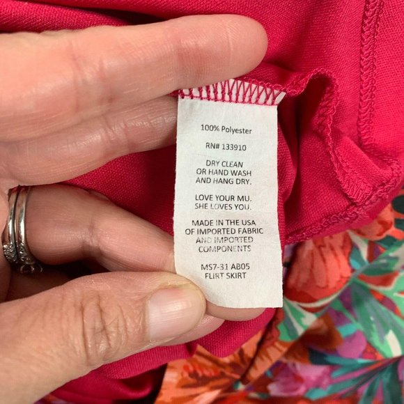 Show Me Your Mumu Pink Aloha Flirt Skirt Faux Wrap Midi Tropical Small - Picture 8 of 8